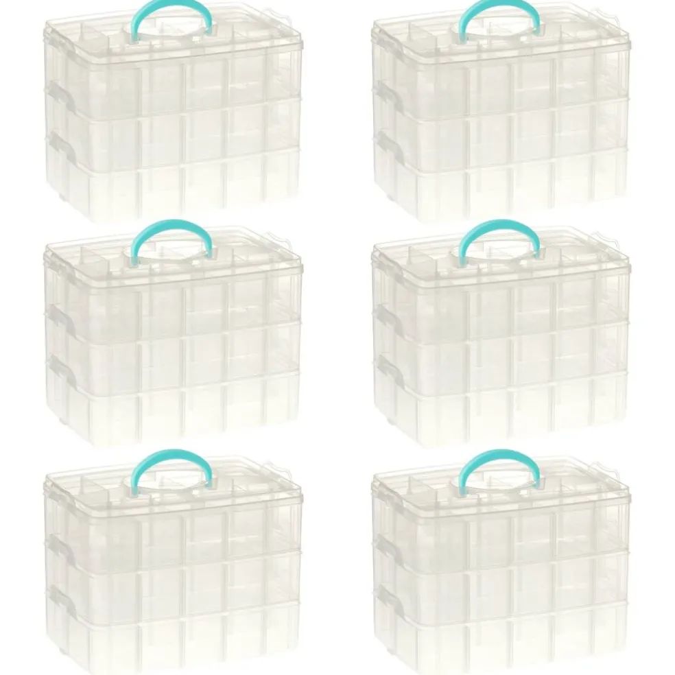 6 Pack: Adjustable Snap Box Jewelry Organizer by Bead Landing™