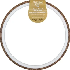 12 Pack: Anchor® 8" Faux Wood Round Embroidery Hoop & Frame