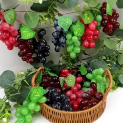 16 Pack Artificial Fake Grapes - Black Purple Red Green