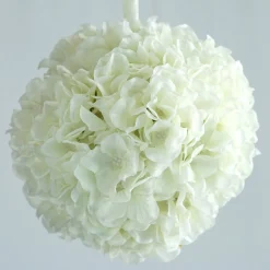 4 Pack 7" Artificial Hydrangea Kissing Flower Balls with Ribbon Handle for Wedding Party Decorations