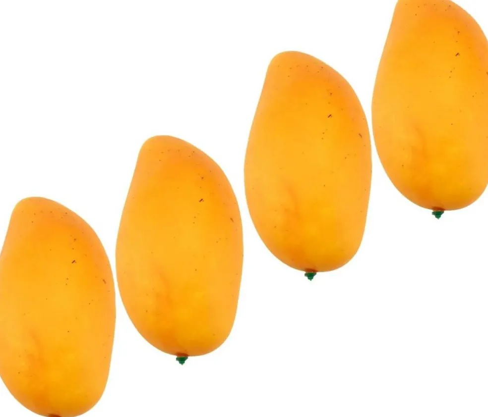 4Pack Artificial Mango,Fake Green Mango Fake Fruit Artificial Fruits