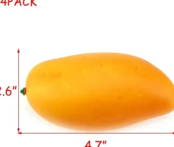 4Pack Artificial Mango,Fake Green Mango Fake Fruit Artificial Fruits