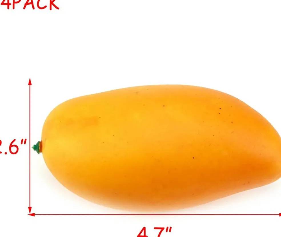 4Pack Artificial Mango,Fake Green Mango Fake Fruit Artificial Fruits