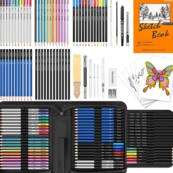 81 Pack Art Supplies for Adults Kids, Pro Art Kit Drawing Pencils Set, Drawing Supplies Sketch Book, Sketching Pencils Kits, Graphite Pencils, Charcoal Pencils, Watercolor Metallic Sketch Art Pencils