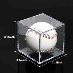 4 Pack Baseball Display Cases - UV Protected Acrylic Square Baseball Holder, Official Size Baseball Display Boxes, Clear Display Cube Baseball Memorabilia Showcase Autographed Ball Protector