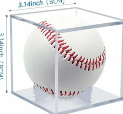4 Pack Baseball Display Case, UV Protected Acrylic Boxes for Display,Clear Display Case Baseball Cube Memorabilia Showcase Autograph Ball Protector - for Official Size Ball