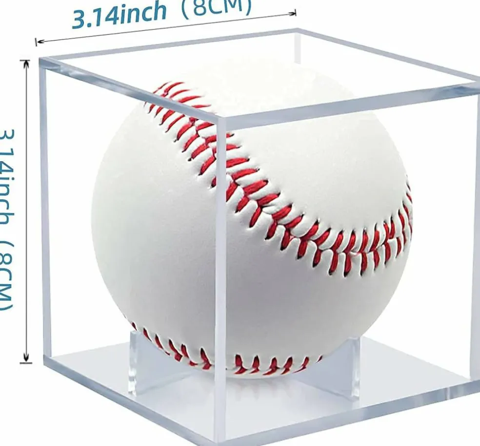 4 Pack Baseball Display Case, UV Protected Acrylic Boxes for Display,Clear Display Case Baseball Cube Memorabilia Showcase Autograph Ball Protector - for Official Size Ball