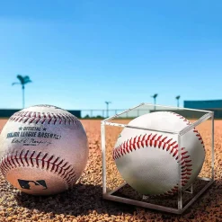 4 Pack Baseball Display Case, UV Protected Acrylic Boxes for Display,Clear Display Case Baseball Cube Memorabilia Showcase Autograph Ball Protector - for Official Size Ball