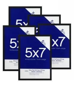 5 Pack Basics 5" x 7" Black Multipurpose Tabletop Frames by Studio Décor®