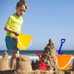 24 Pack Beach Buckets and Shovels Set for Kids, 5.28 Inch Colorful Sand Pails with Sand Shovels, Summer Beach Toys for Sandcastle Building, Party Favors, Sandbox and Outdoor Play