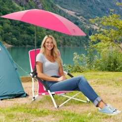2 Pack Beach Umbrella Chair for Adults with Adjustable Parasol
