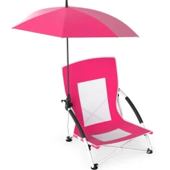 2 Pack Beach Umbrella Chair for Adults with Adjustable Parasol