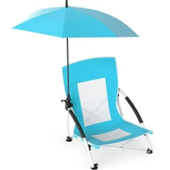 2 Pack Beach Umbrella Chair for Adults with Adjustable Parasol