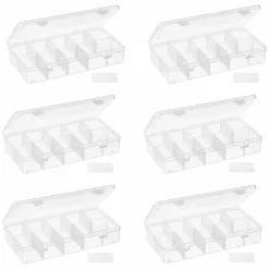 6 Pack: Bead Storage Box with Adjustable Compartments by Bead Landing™