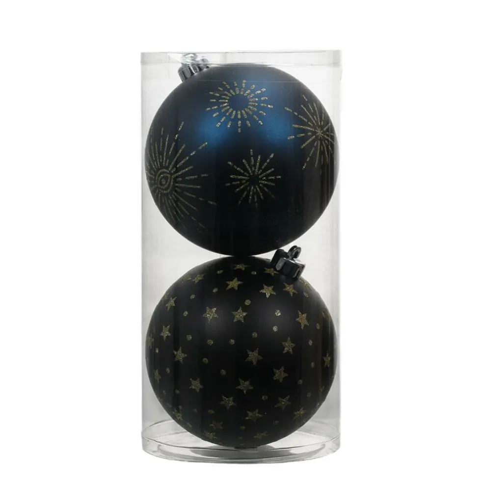 2 Pack 6" Black Celestial Halloween Ball Ornaments by Ashland®
