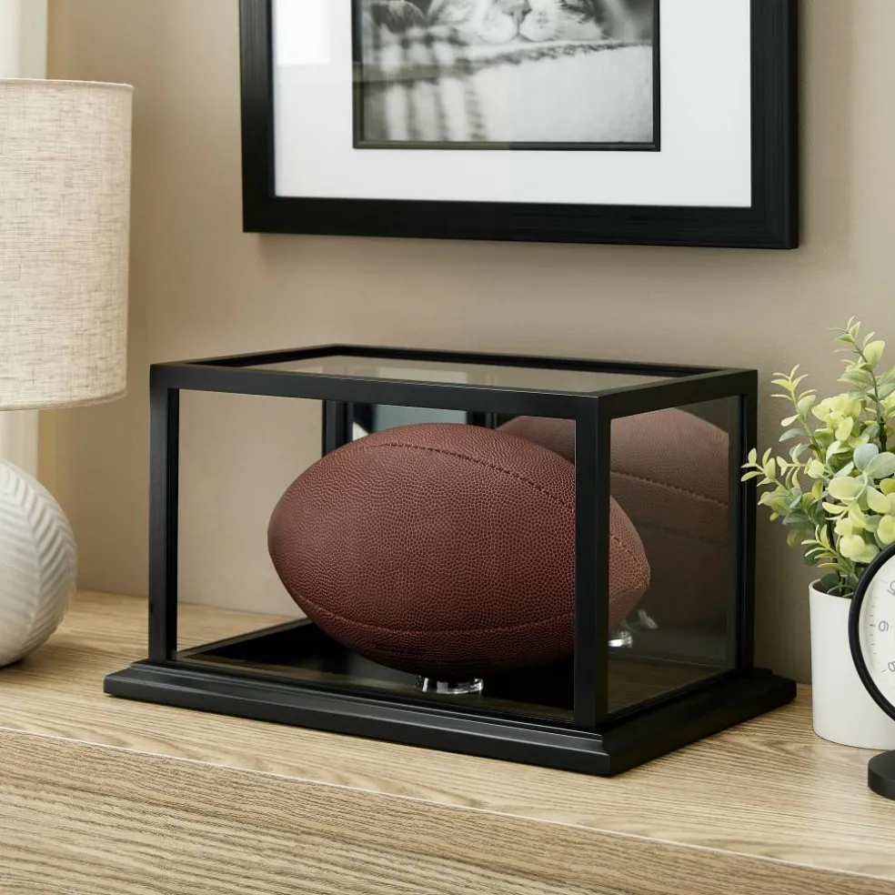 8 Pack: Black Football Display Case With Mirror Back by Studio Décor®