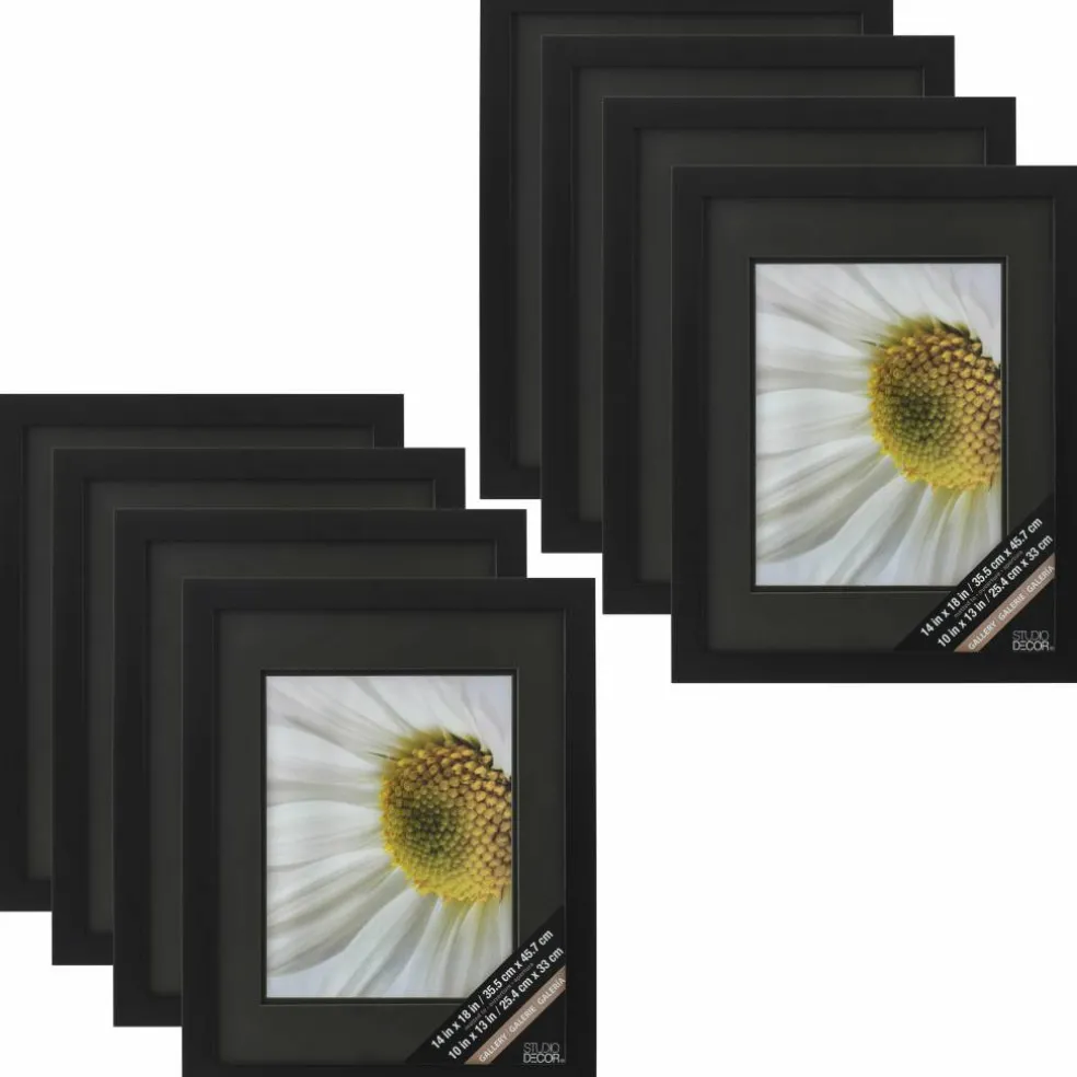 8 Pack: Black Gallery Wall Frame with Double Mat Airfloat Gallery™ by Studio Décor®