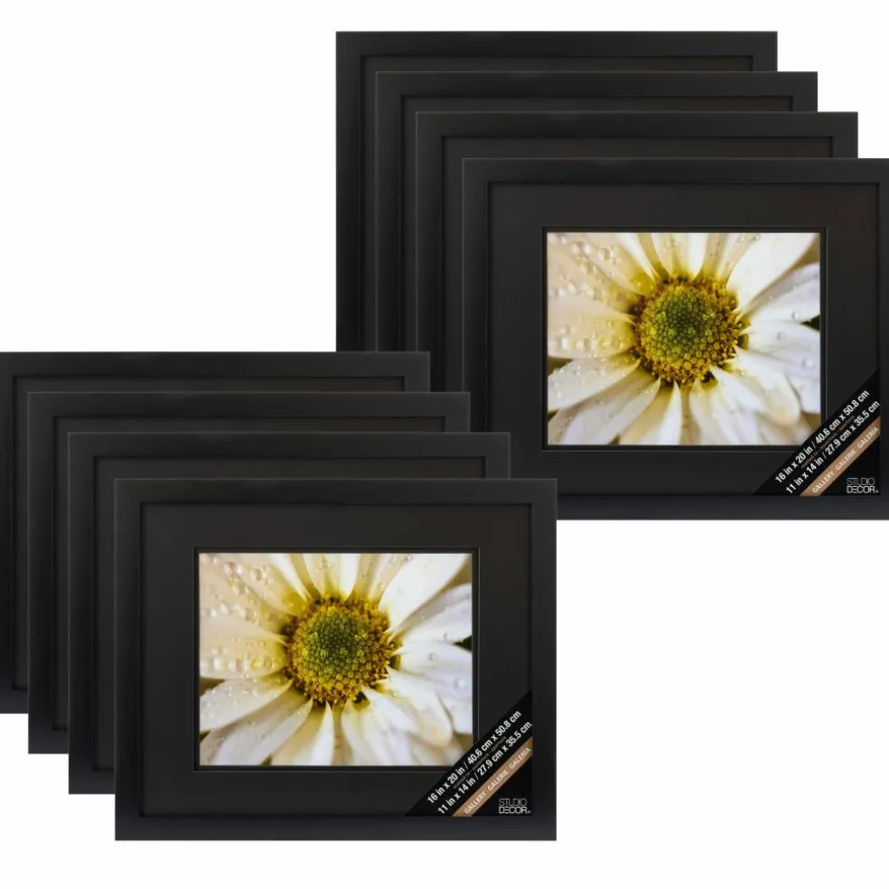 8 Pack: Black Gallery Wall Frame with Double Mat Airfloat Gallery™ by Studio Décor®