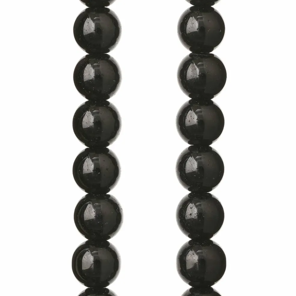 12 Pack: Black Glass Round Beads, 8mm by Bead Landing™