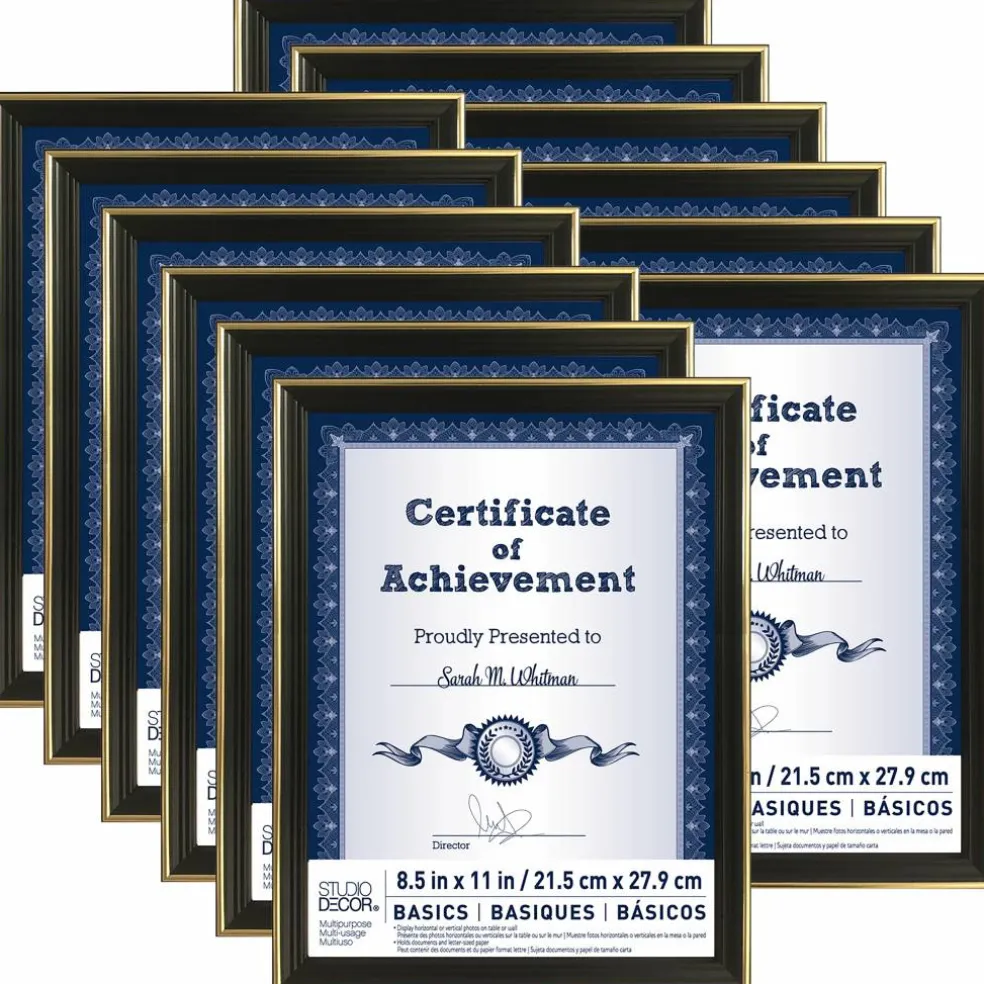 12 Pack: Black & Gold Multipurpose 8.5" x 11" Frame, Basics by Studio Décor®