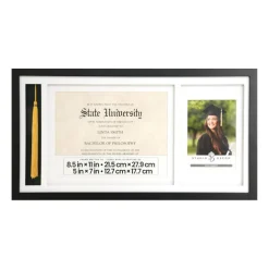 6 Pack: Black Graduation Certification & Tassel 5" x 7" Frame by Studio Décor®