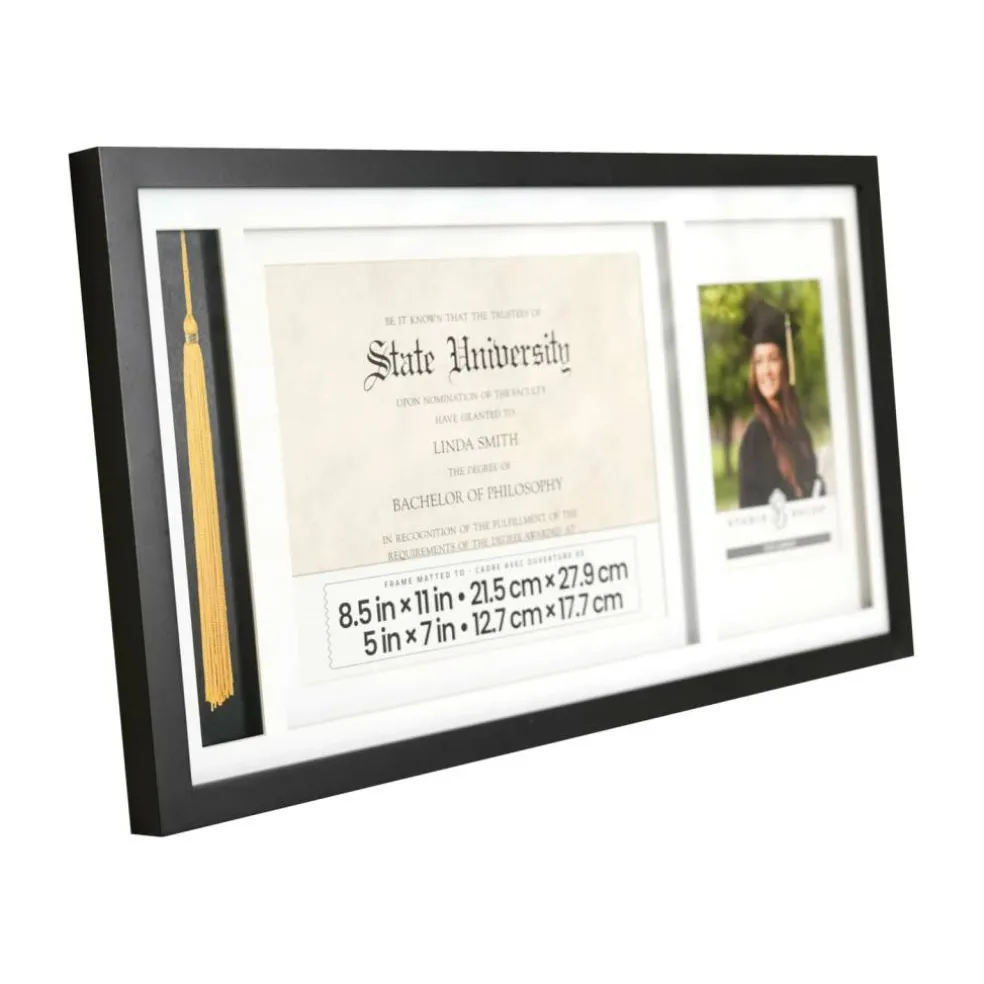 6 Pack: Black Graduation Certification & Tassel 5" x 7" Frame by Studio Décor®