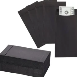 100 Pack Black Money Envelopes for Cash Budgeting
