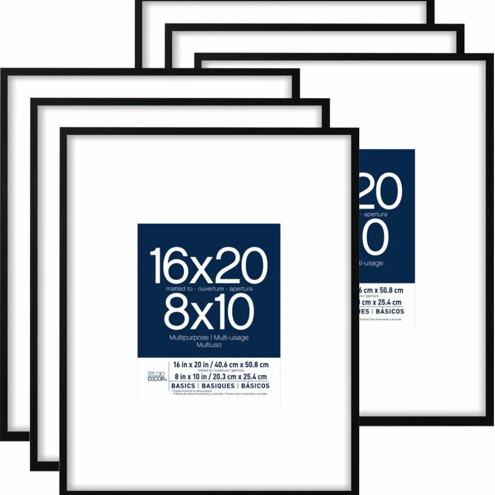 6 Pack: Black Multipurpose 8" x 10" Frame with Mat, Basics by Studio Décor®