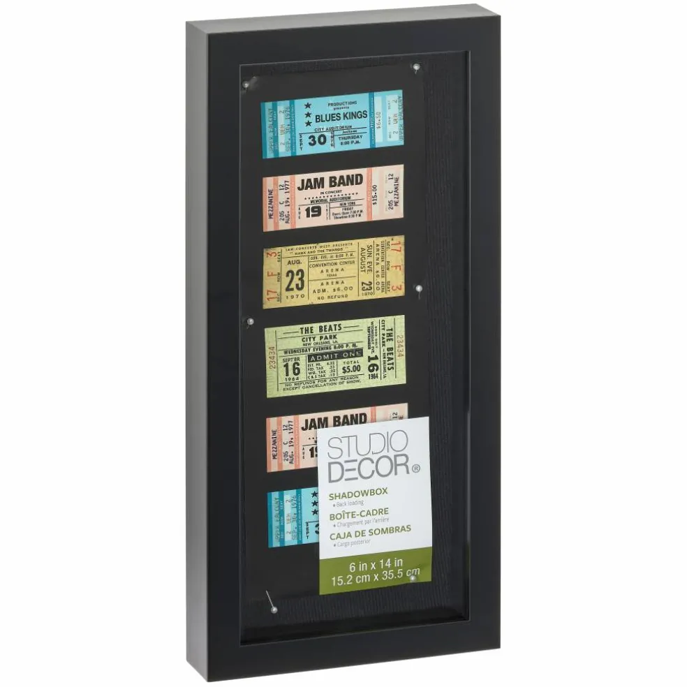 8 Pack: Black Panel 6" x 14" Shadow Box by Studio Décor®