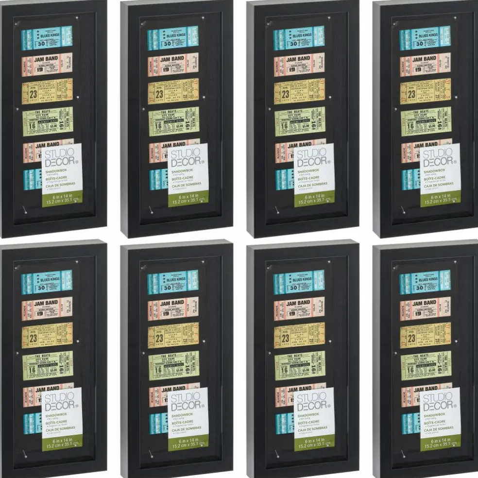 8 Pack: Black Panel 6" x 14" Shadow Box by Studio Décor®