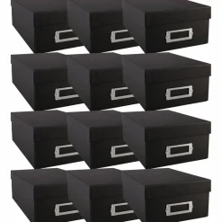 12 Pack: Black Photo Storage Box by Simply Tidy™