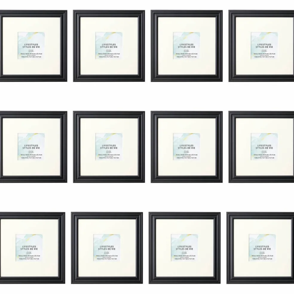 12 Pack: Black Square 5" x 5" Frame With Mat, Lifestyles™ by Studio Décor®