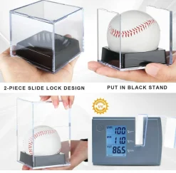 8-Pack Black-Stand Baseball Display Case - UV Protected Acrylic Square Baseball Holder, Official Size Baseball Display Box, Clear Display Cube Baseball Memorabilia Showcase Autographed Ball Protector