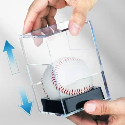 8-Pack Black-Stand Baseball Display Case - UV Protected Acrylic Square Baseball Holder, Official Size Baseball Display Box, Clear Display Cube Baseball Memorabilia Showcase Autographed Ball Protector