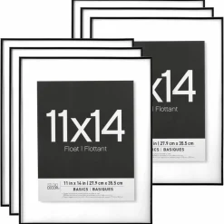 6 Pack: Black Thin 11" x 14" Float Frame, Basics by Studio Décor®