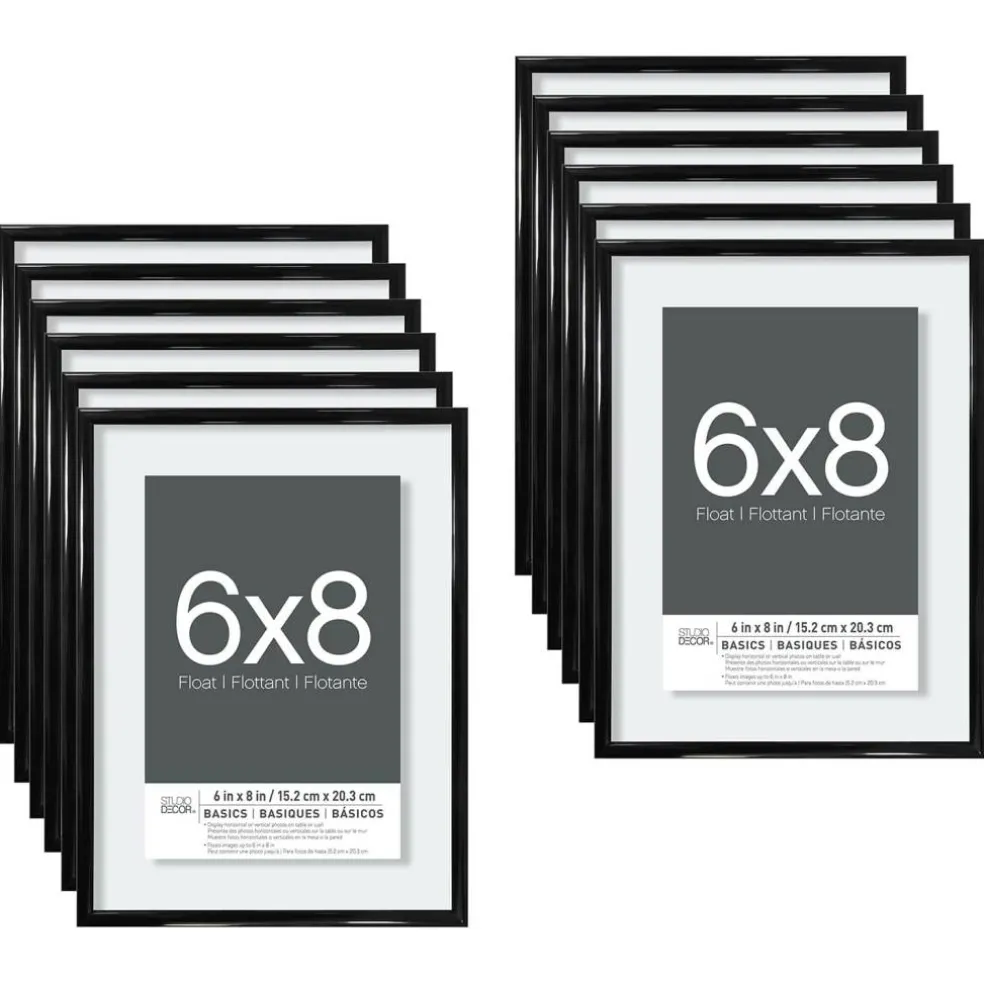 12 Pack: Black Thin 6" x 8" Float Frame, Basics by Studio Décor®