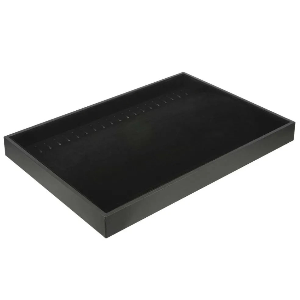 12 Pack: Black Velvet Jewelry Tray with Hooks by Bead Landing™