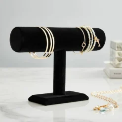 12 Pack: Black Velvet Jewelry T-Stand by Bead Landing™