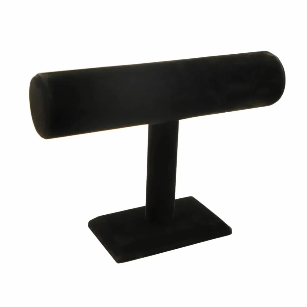 12 Pack: Black Velvet Jewelry T-Stand by Bead Landing™
