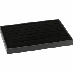 12 Pack: Black Velvet Ring Display Tray by Bead Landing™