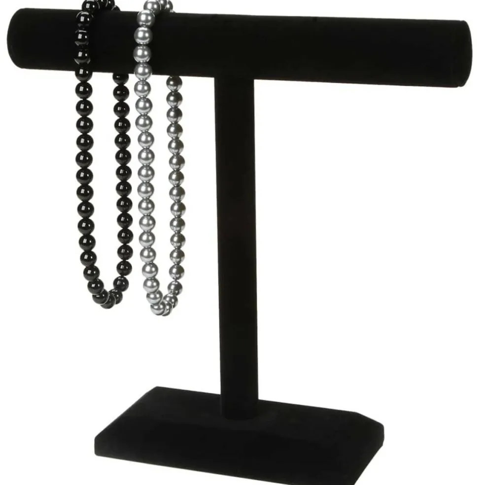 8 Pack: 12" Black Velvet Single Bar Jewelry Stand by Bead Landing™