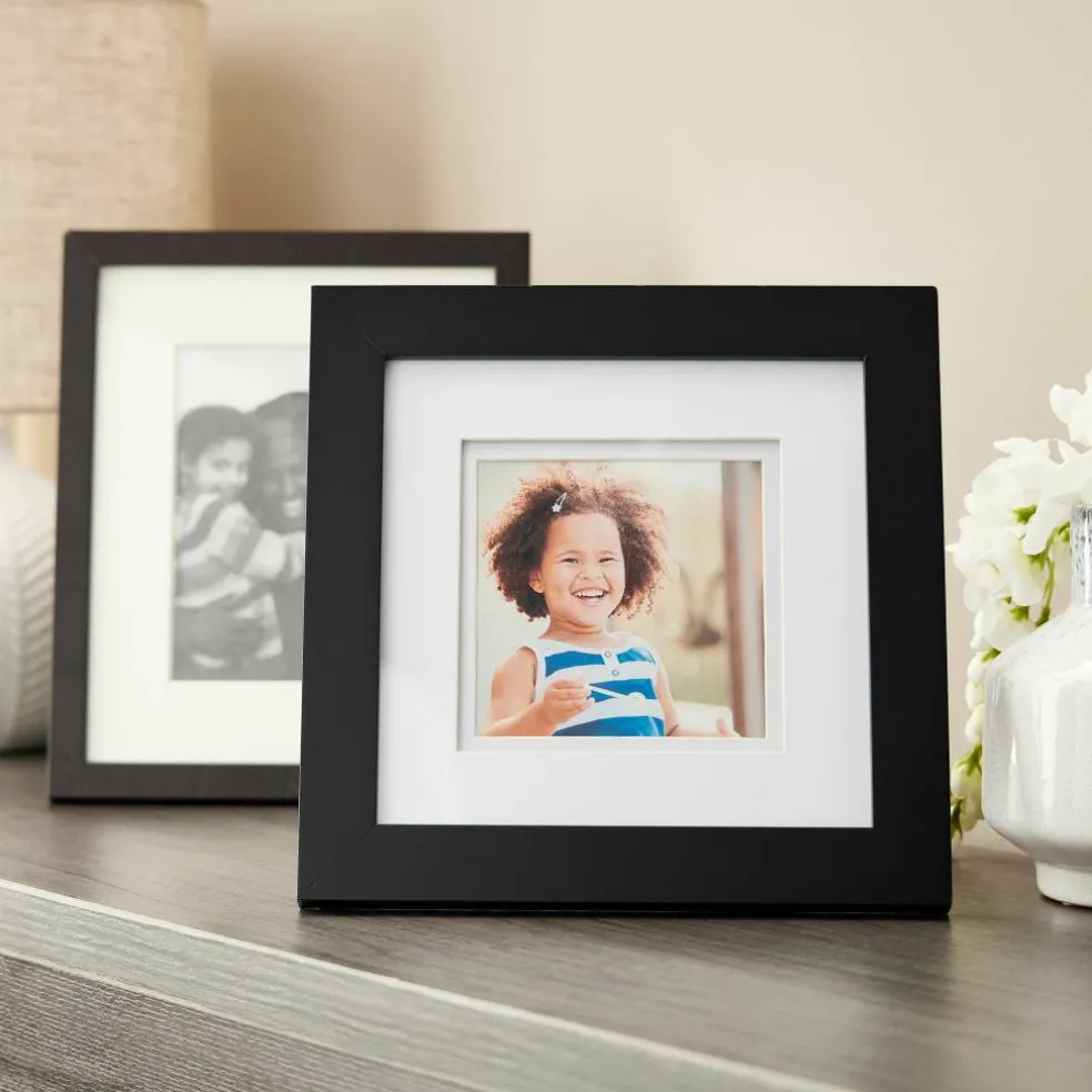 8 Pack: Black 5" x 5" Gallery Frame with Double Mat by Studio Décor®