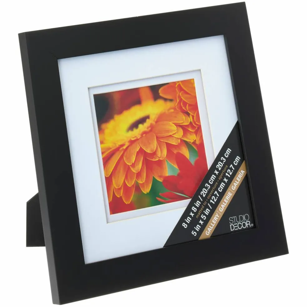 8 Pack: Black 5" x 5" Gallery Frame with Double Mat by Studio Décor®