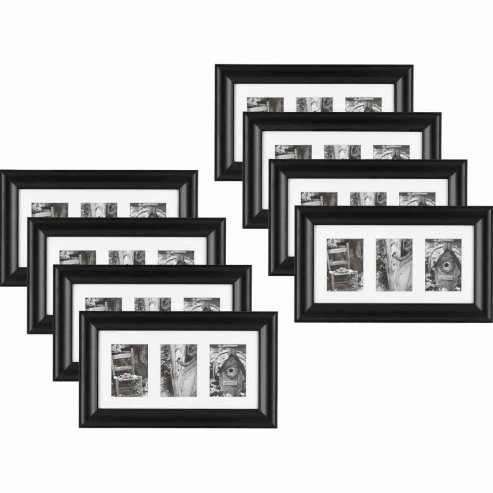 8 Pack: Black 10" x 20" 3 Opening Gallery Frame by Studio Décor®