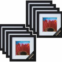 8 Pack: Black  8" x 8' Square Gallery Wall Frame with Double Mat by Studio Décor®