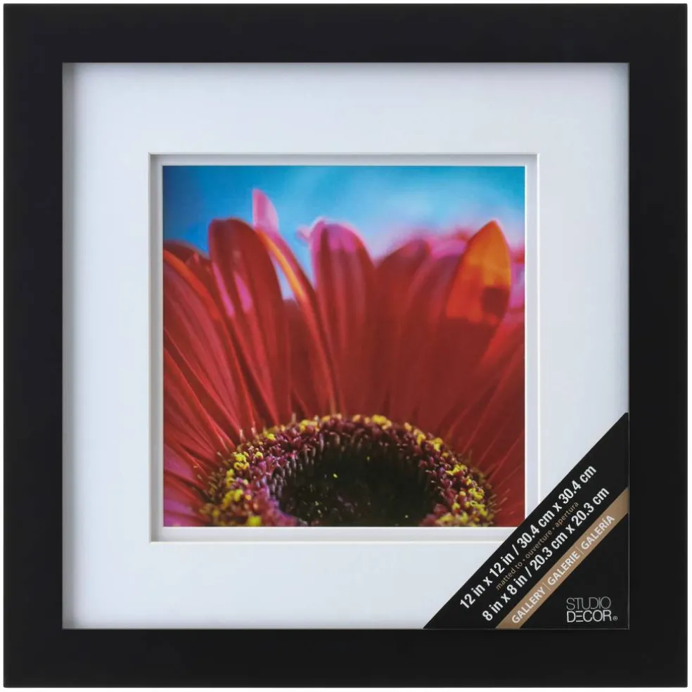 8 Pack: Black 8" x 8' Square Gallery Wall Frame with Double Mat by Studio Décor®