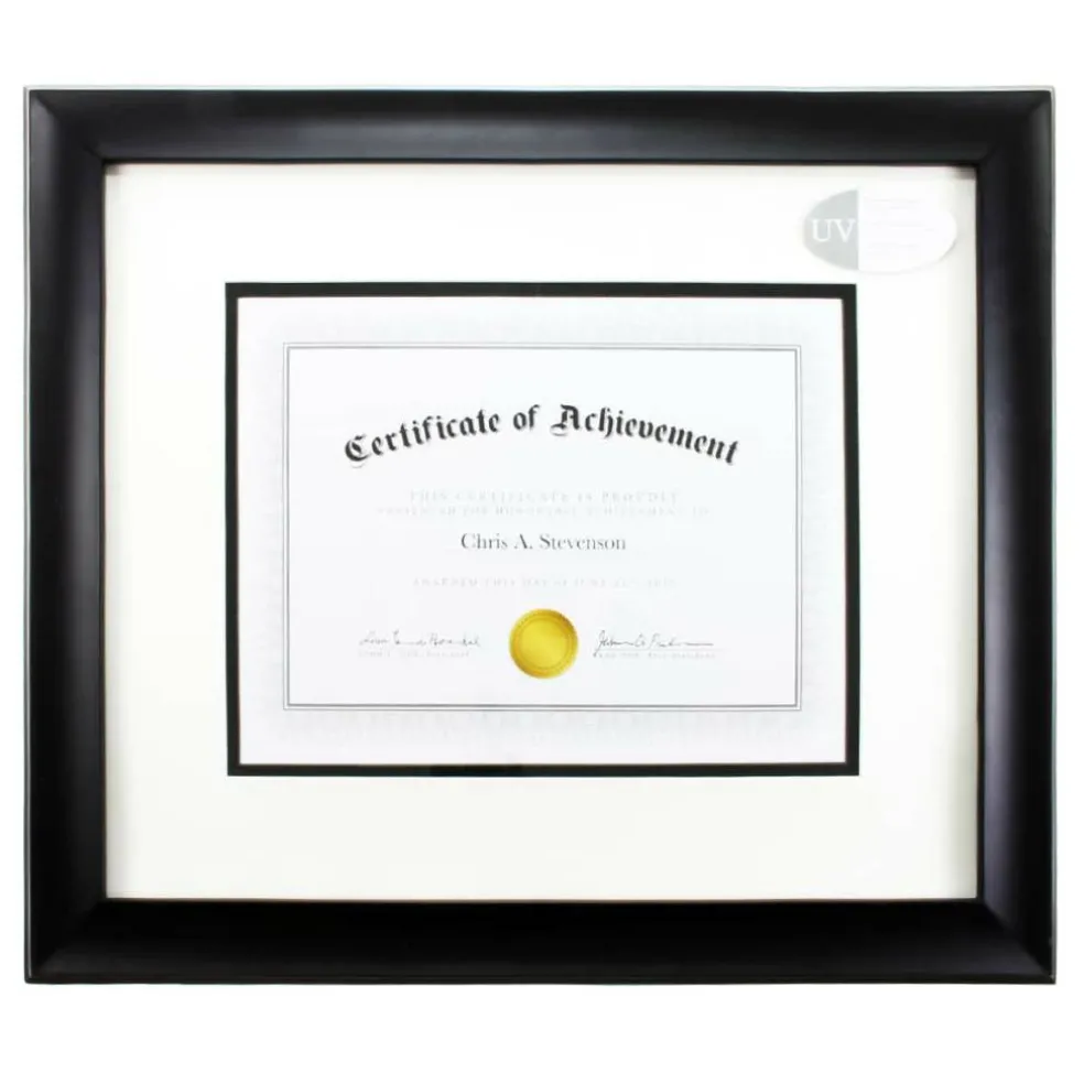 8 Pack: Black, 13" x 15.5" With 8.5" x 11" Double Mat, Document Frame by Studio Décor®