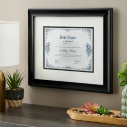8 Pack: Black, 13" x 15.5" With 8.5" x 11" Double Mat, Document Frame by Studio Décor®