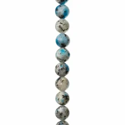 12 Pack: Blue & White K2 Stone Round Beads, 8mm by Bead Landing®