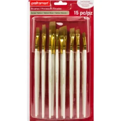 6 Pack: Brown Taklon Super Value Paintbrush Pack by Craft SmartĀ®